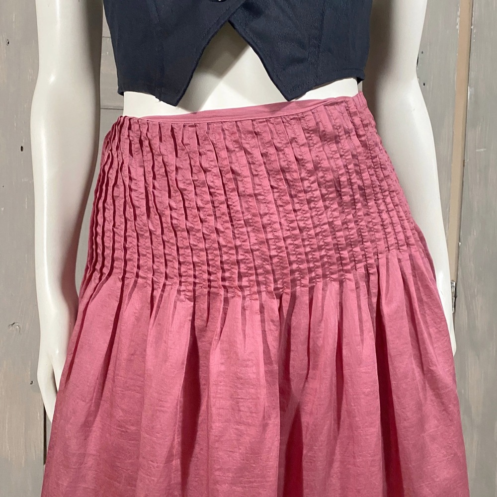 Future Collective Rose Pink Smocked Waist Midi Skirt Size 8 Lined Silky Fairy - Picture 2 of 9